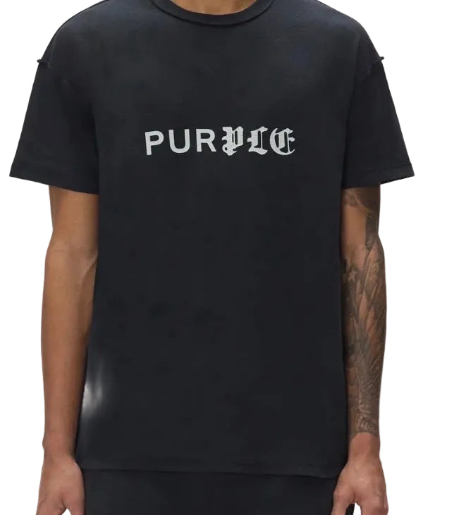 Purple Brand Wordmark Tee Black