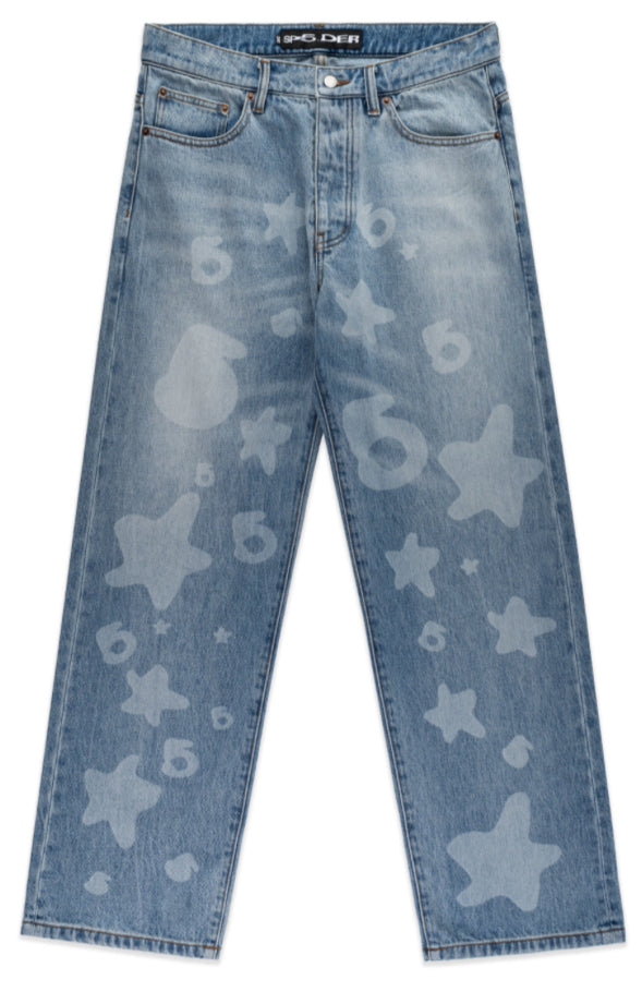 Sp5der Beluga Denim Light Washed Jeans