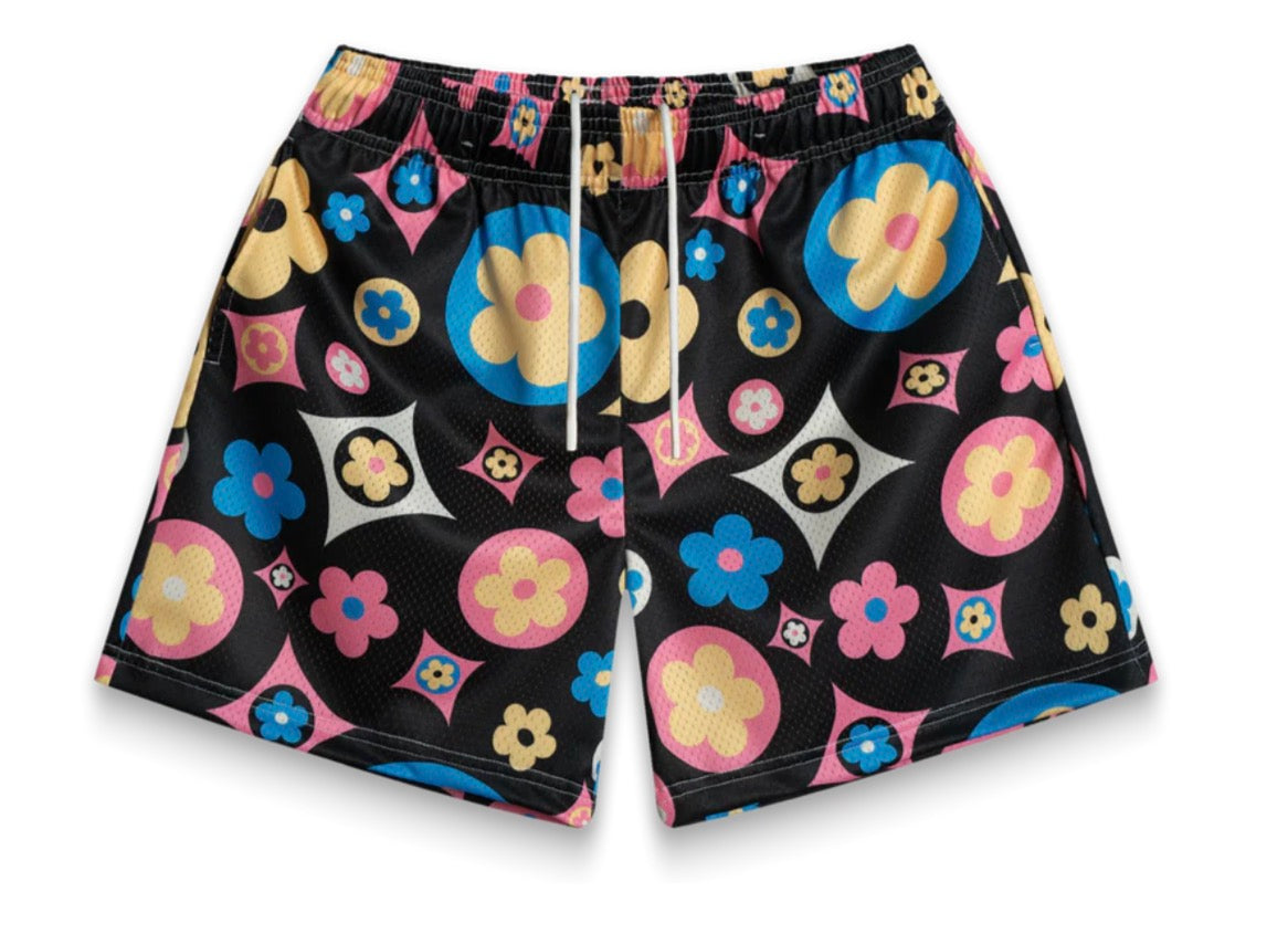 Bravest Studios FLOWER SHORTS “BLACK / MULTI"