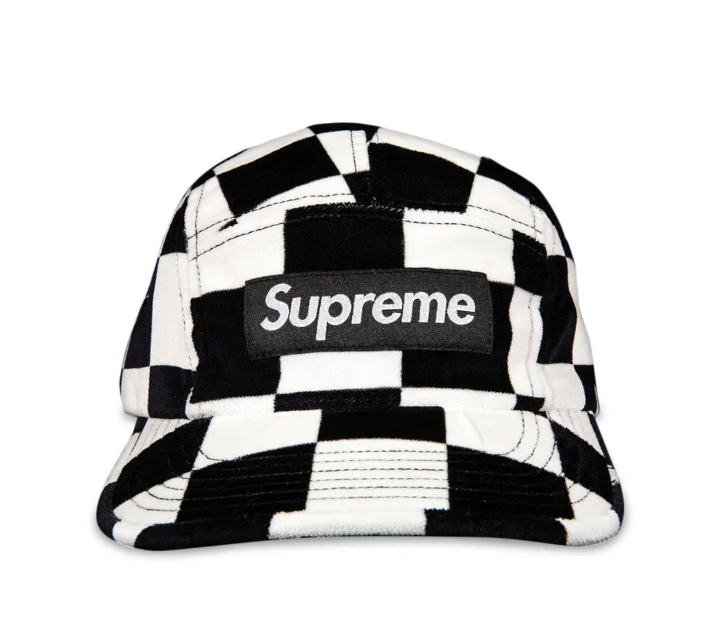 Supreme Velvet Camp Cap Checkerboard