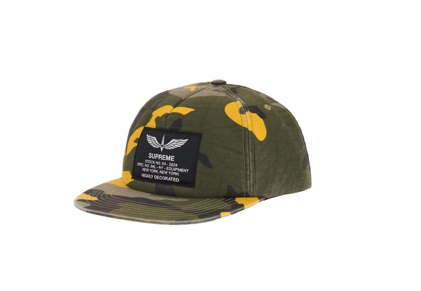 Supreme Yellow Camp Surplus 5 Panel Option Hat