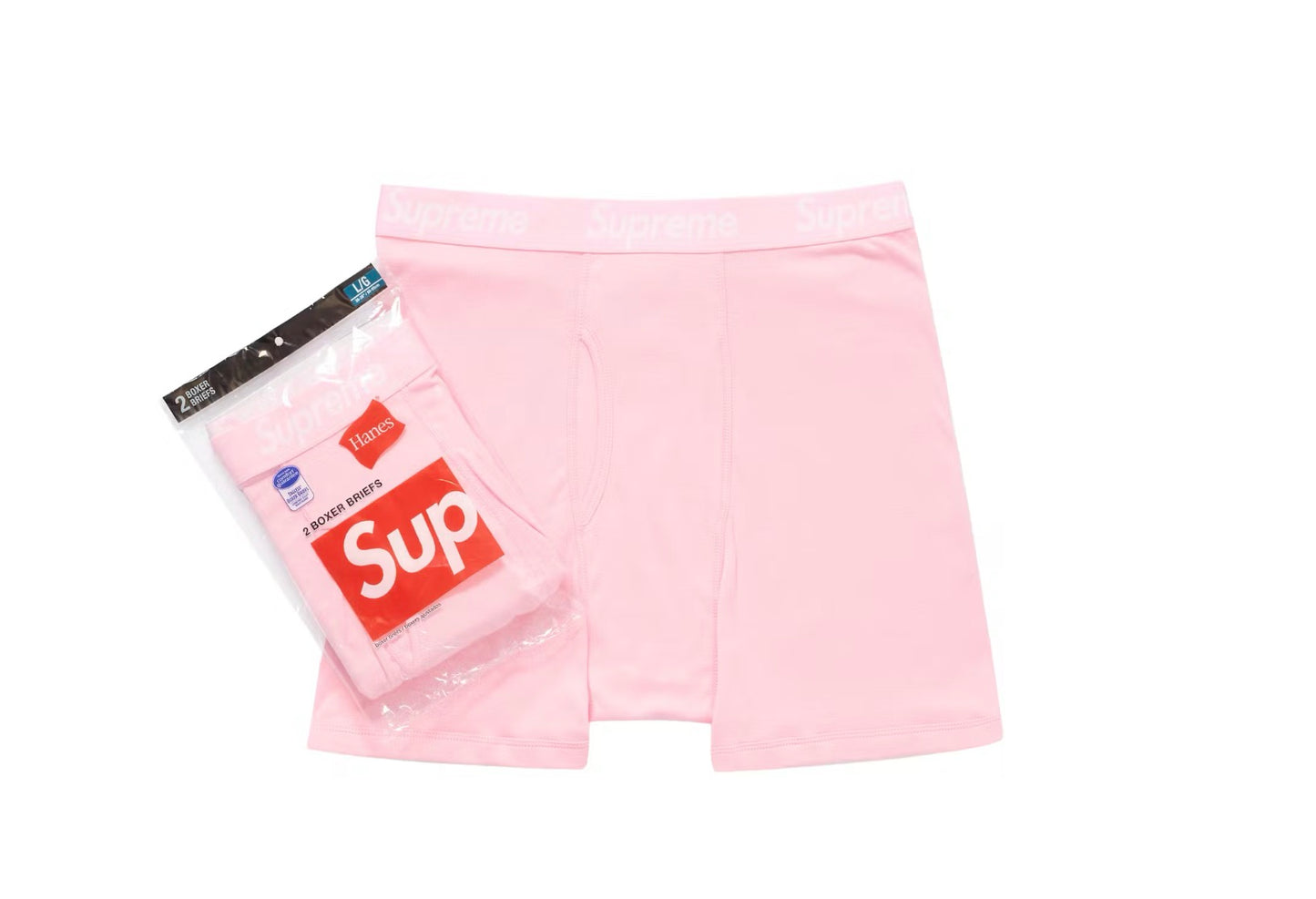Supreme Hanes Boxer Briefs 2 Pack Pink