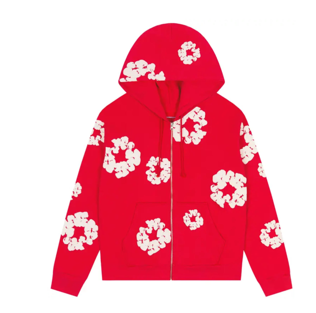 Denim Tears Cotton Wreath Zip Hoodie Red