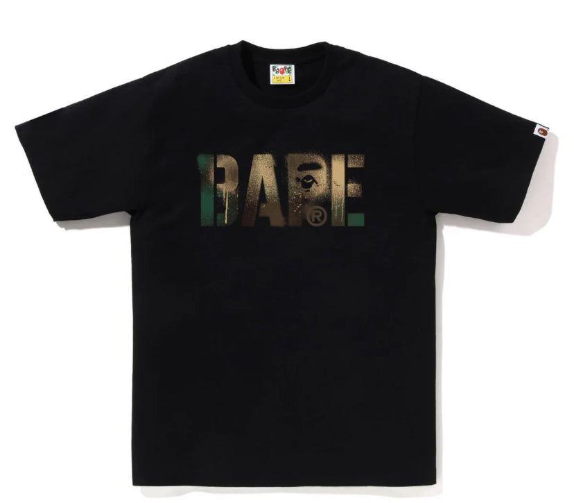 Bape Black Map Camo Stencil Tee
