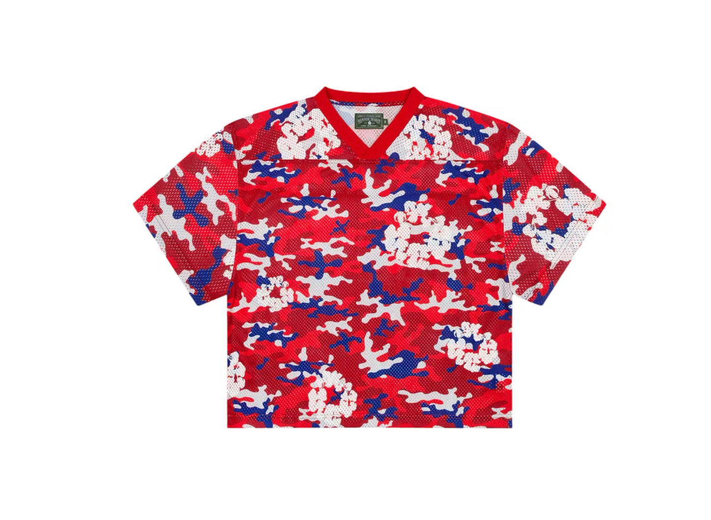 Denim Tears Camo Cotton Wreath Mesh Football Jersey (Red)