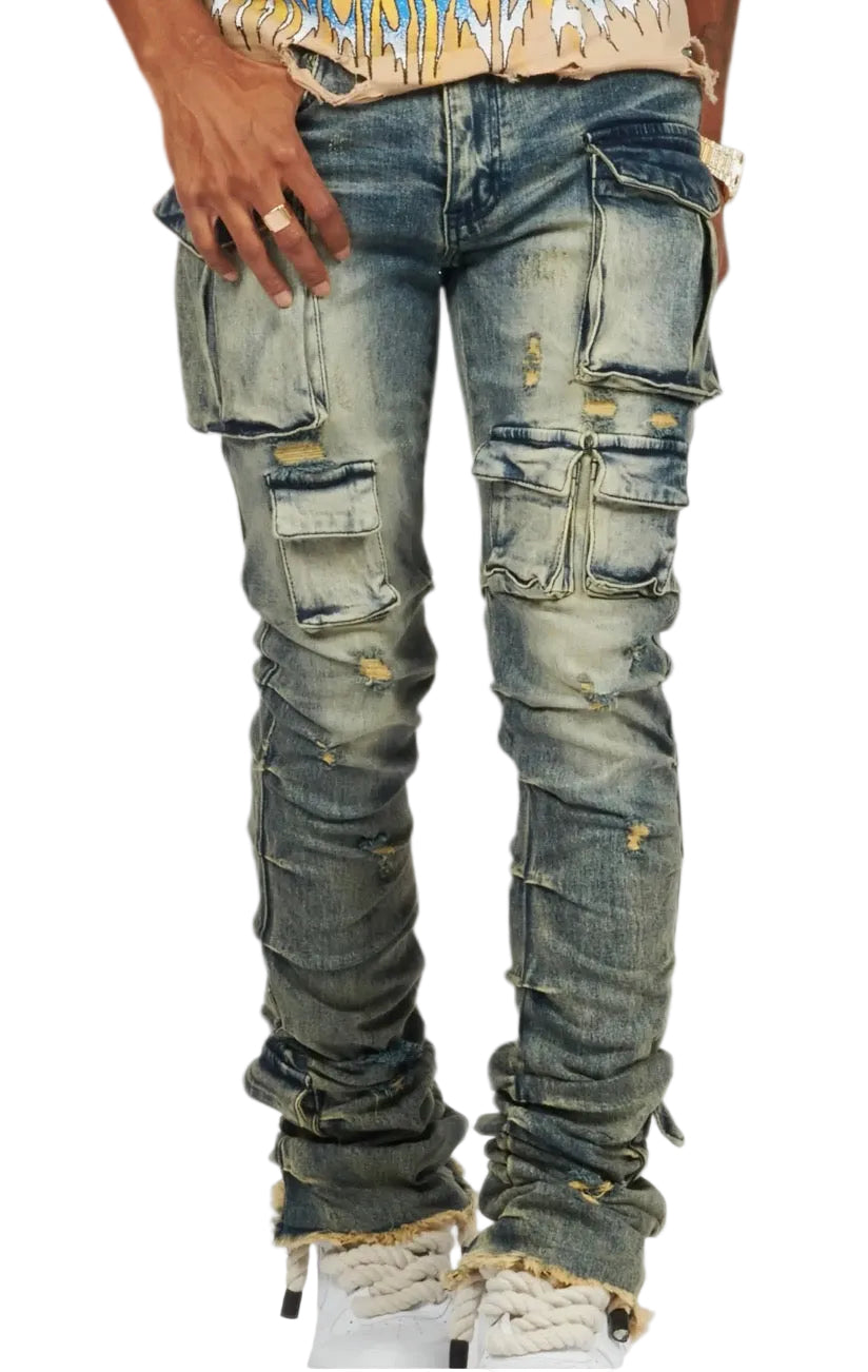 Rockstar Original Gentry Tint Blue Stacked Flare