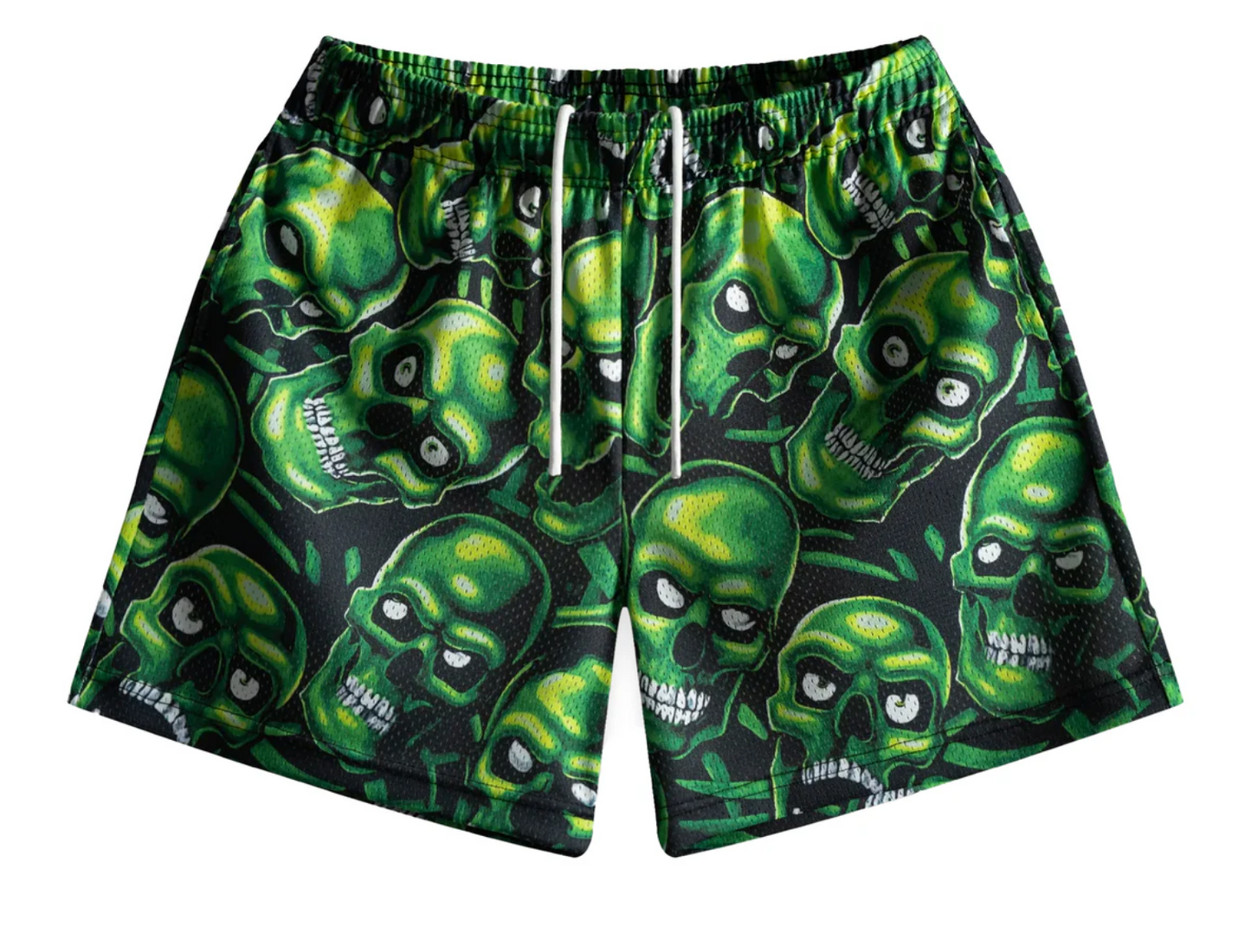 Bravest Studios Green Skull Shorts