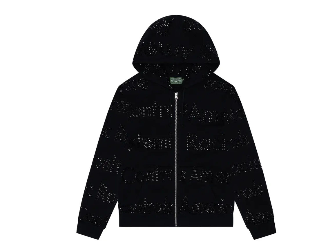 Denim Tears Systemic Racism Controls America Zip Hoodie 'Black'