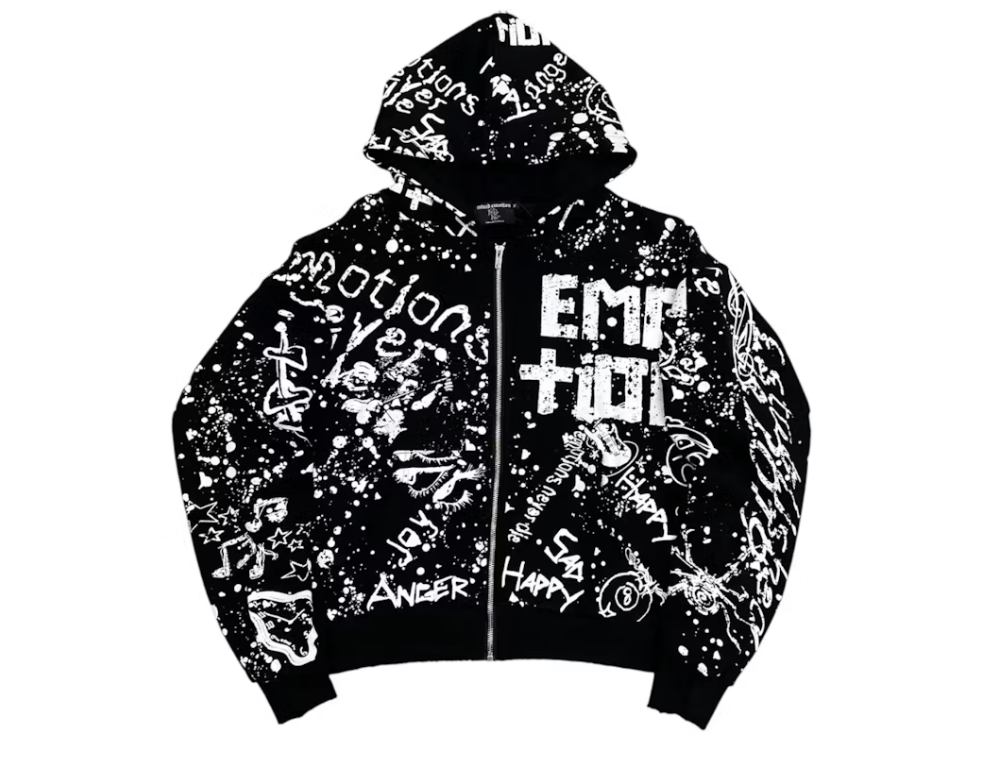 Mixed Emotions Graffiti Hoodie Black