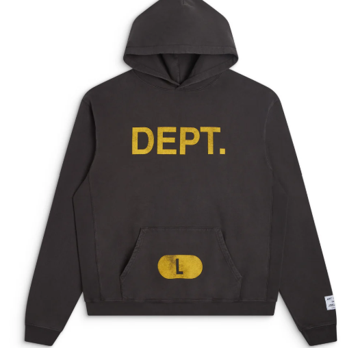 Pre-loved Gallery Dept. Logo Hoodie Grey Yellow