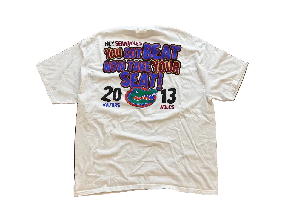 Vintage 2004 Gators Knocked em off Tee White