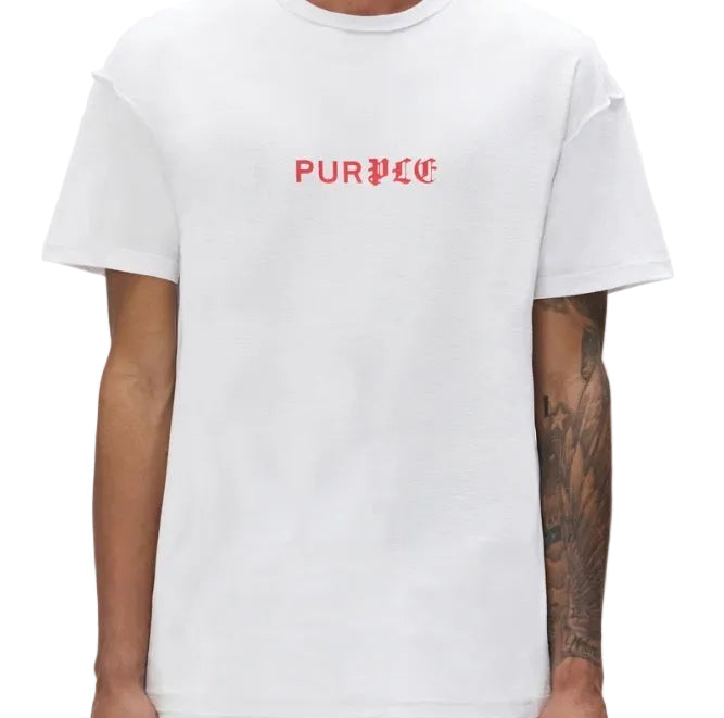 Purple Brand Wordmark Tee White