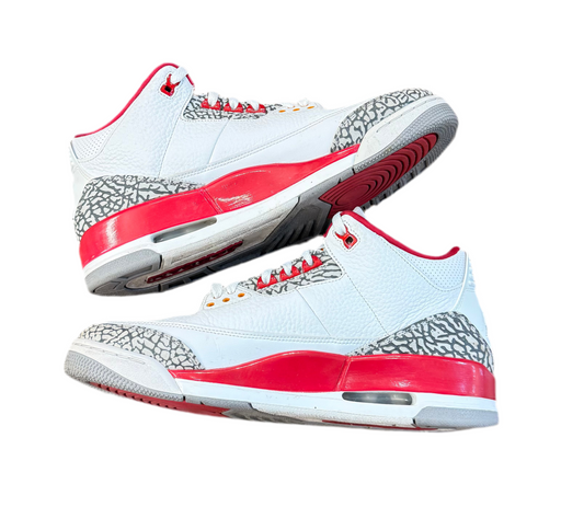 Preowned Jordan 3 Retro Cardinal Sz. 12