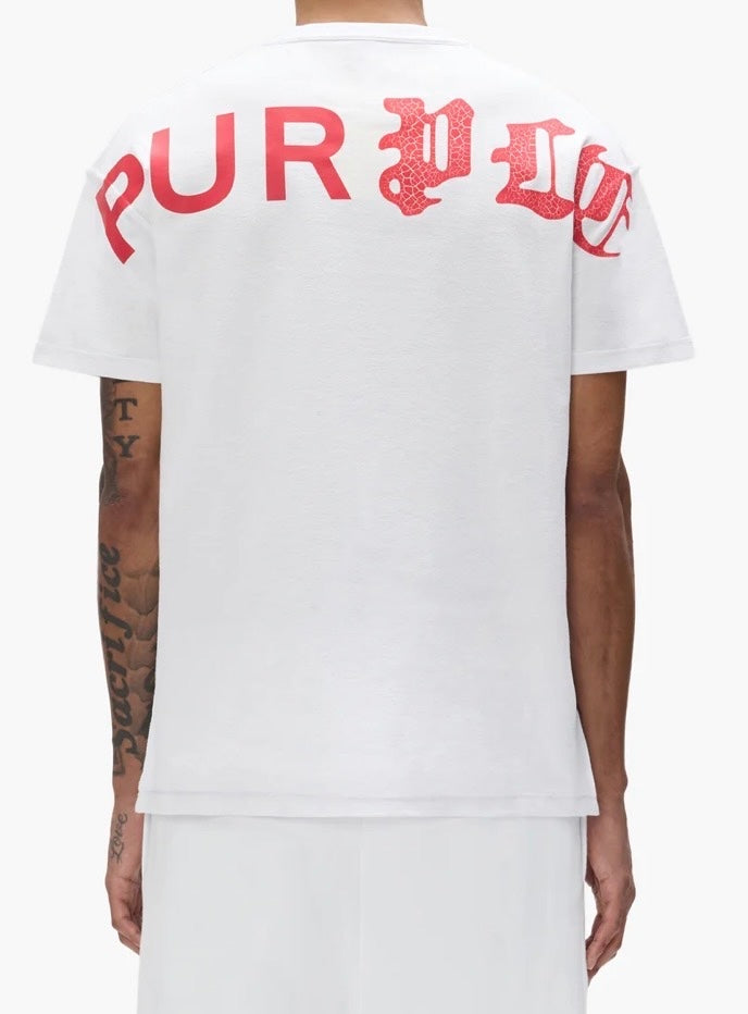 Purple Brand Wordmark Tee White