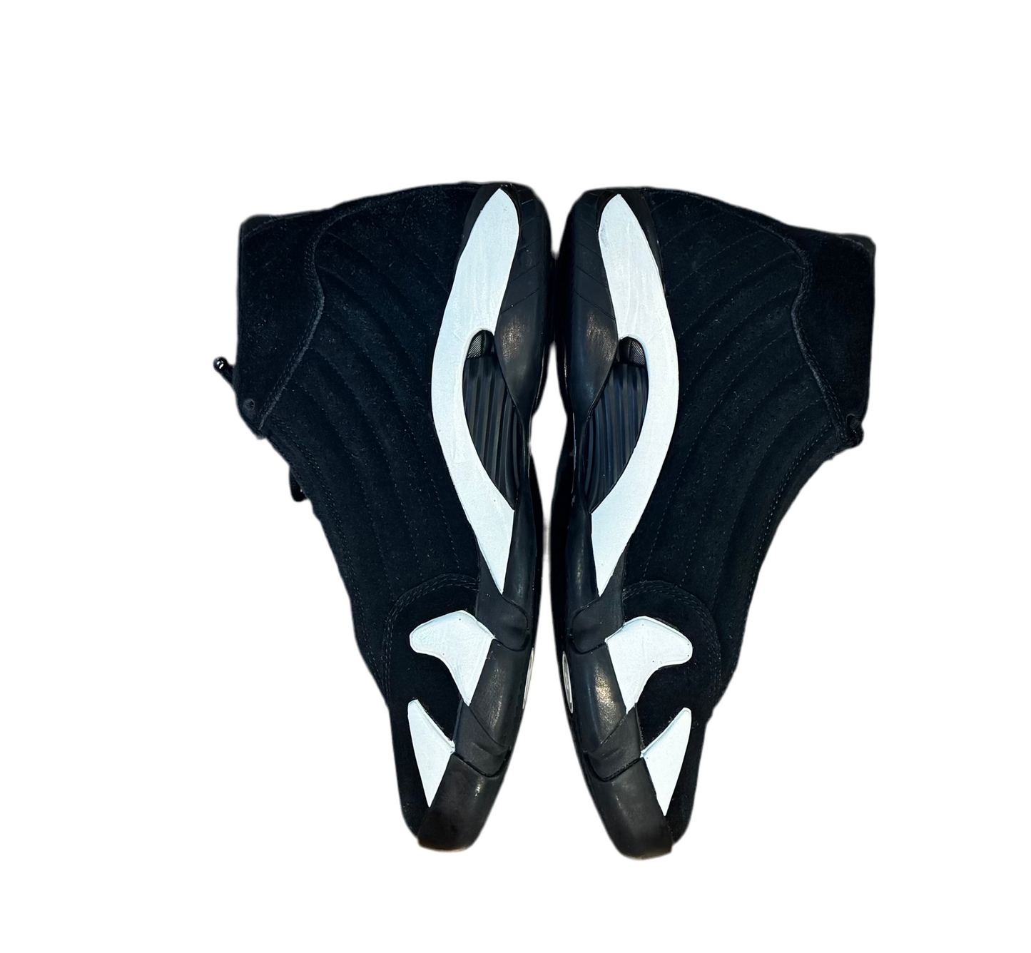 Preowned Jordan 14 Retro Black White Sz. 8