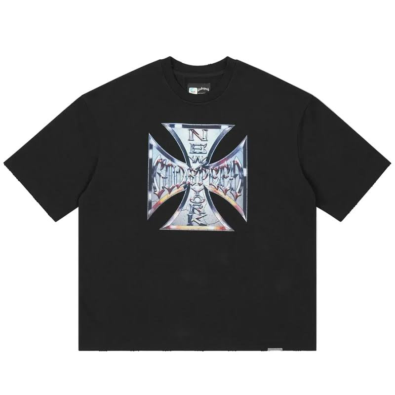 GODSPEED CHROME-MOTTO T-SHIRT - BLACK