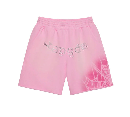 Sp5der OG Web V2 Spray Shorts Pink