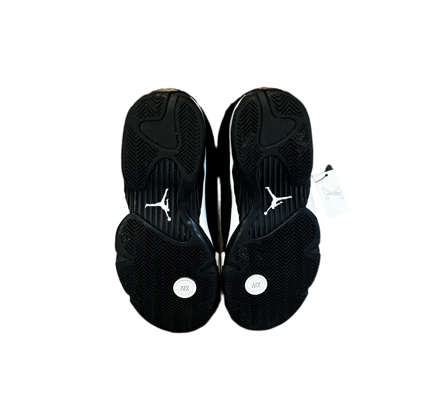 Preowned Jordan 14 Retro Black White Sz. 8