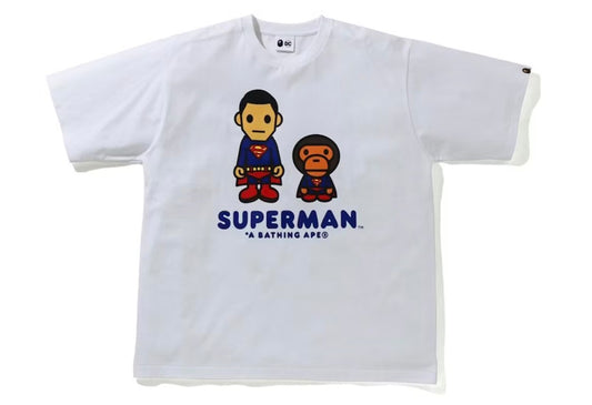BAPE x DC Baby Milo Superman Relaxed Fit Tee White