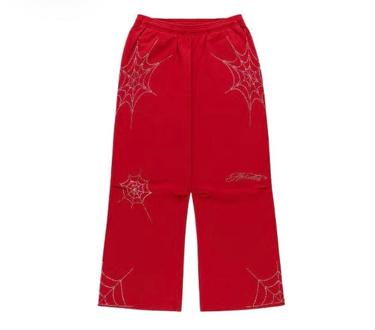 Sp5der Rhinestone Web Sweatpants
