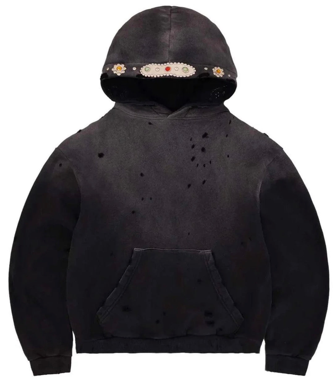Bravest Studios Crystal Distressed Hoodie Black