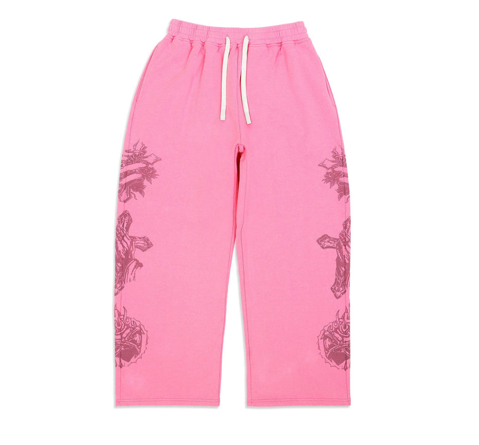 Righteous Risen Tatted Believer Sweatpants Pink