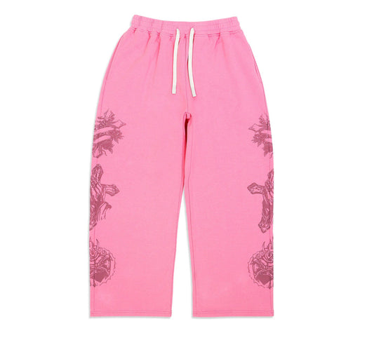 Righteous Risen Tatted Believer Sweatpants Pink
