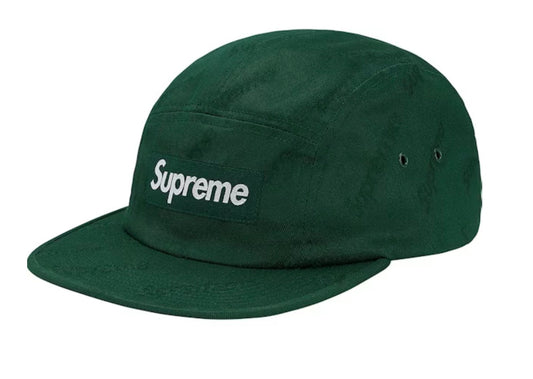 Supreme Jacquard Logo Twill Camp Cap Forest Green