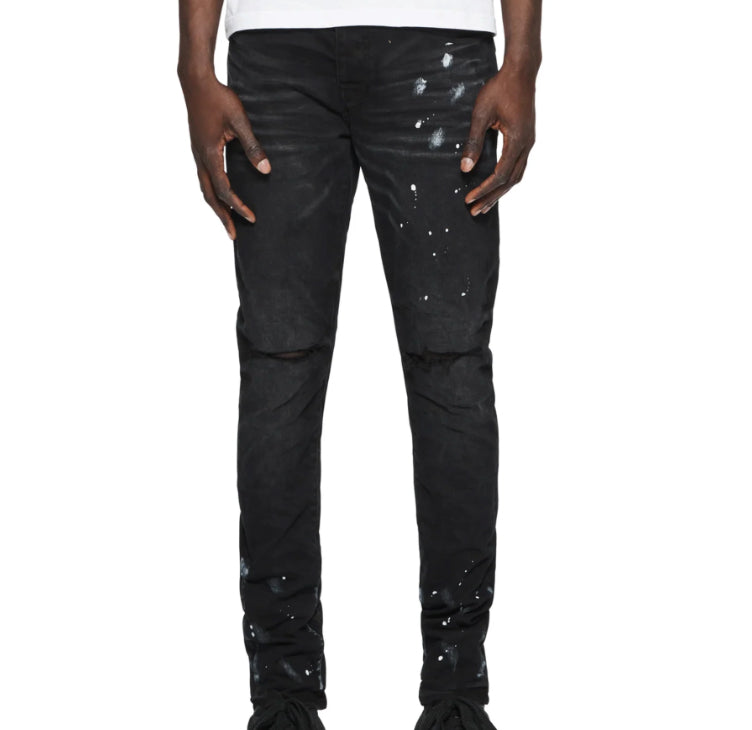 Purple Brand Jeans Black Resin Knee Slit