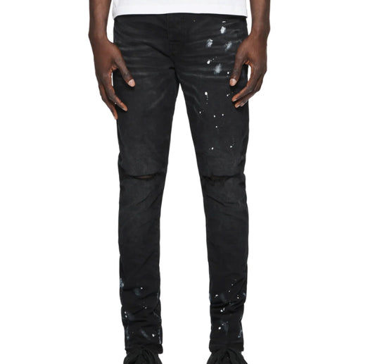 Purple Brand Jeans Black Resin Knee Slit