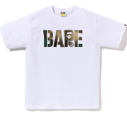 Bape White Map Camo Stencil Tee