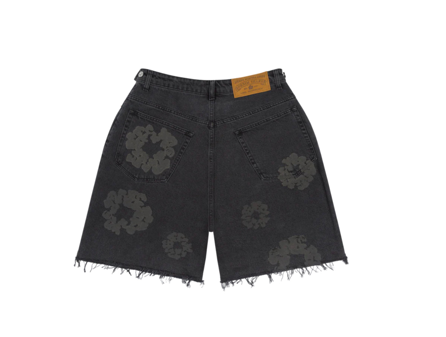 Denim Tears Black Mono Cotton Wreath Denim Jorts
