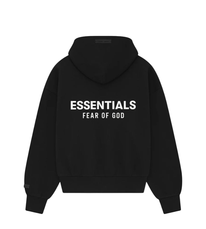 Fear of God essentials Jet black classic logo Hoodie