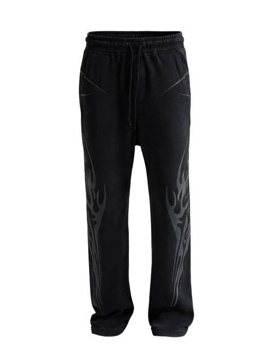 Hellstar Tribal Flame Sweatpants Black