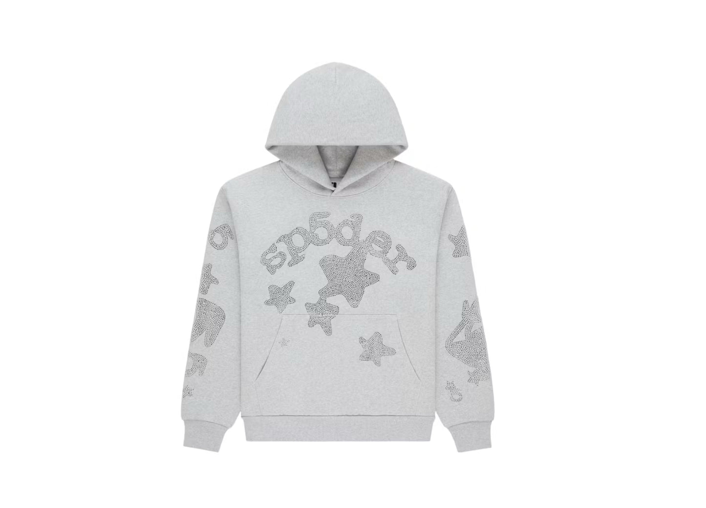 Sp5der Rhinestone Beluga Hoodie Heather Grey