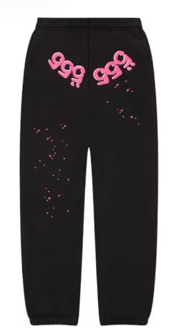 Sp5der Angel Number Sweatpants Black/Pink