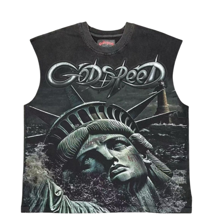 Godspeed Sunken Liberty Black Wash Sleeveless