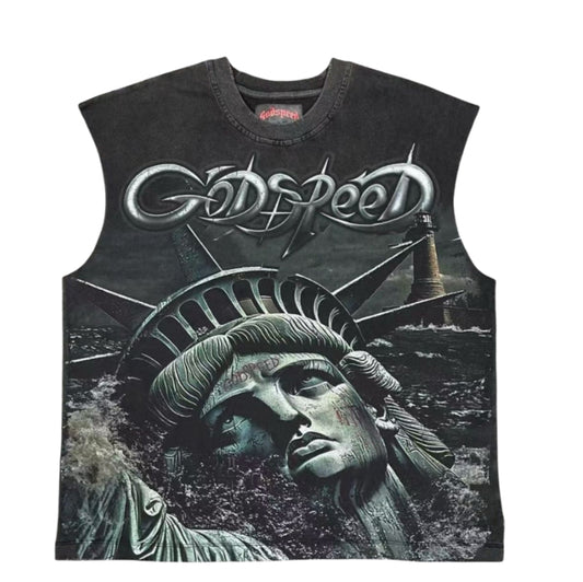 Godspeed Sunken Liberty Black Wash Sleeveless
