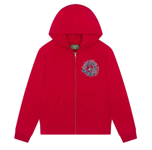 Denim Tears University Zip Hoodie Red/Navy