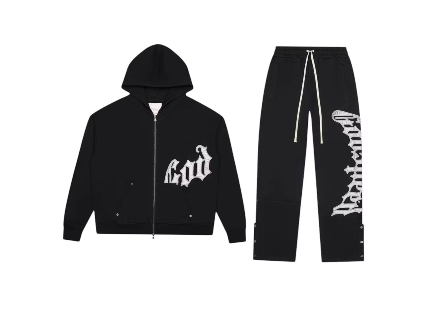 Godspeed OG Logo v2 Sweatsuit Black/Silver Satin