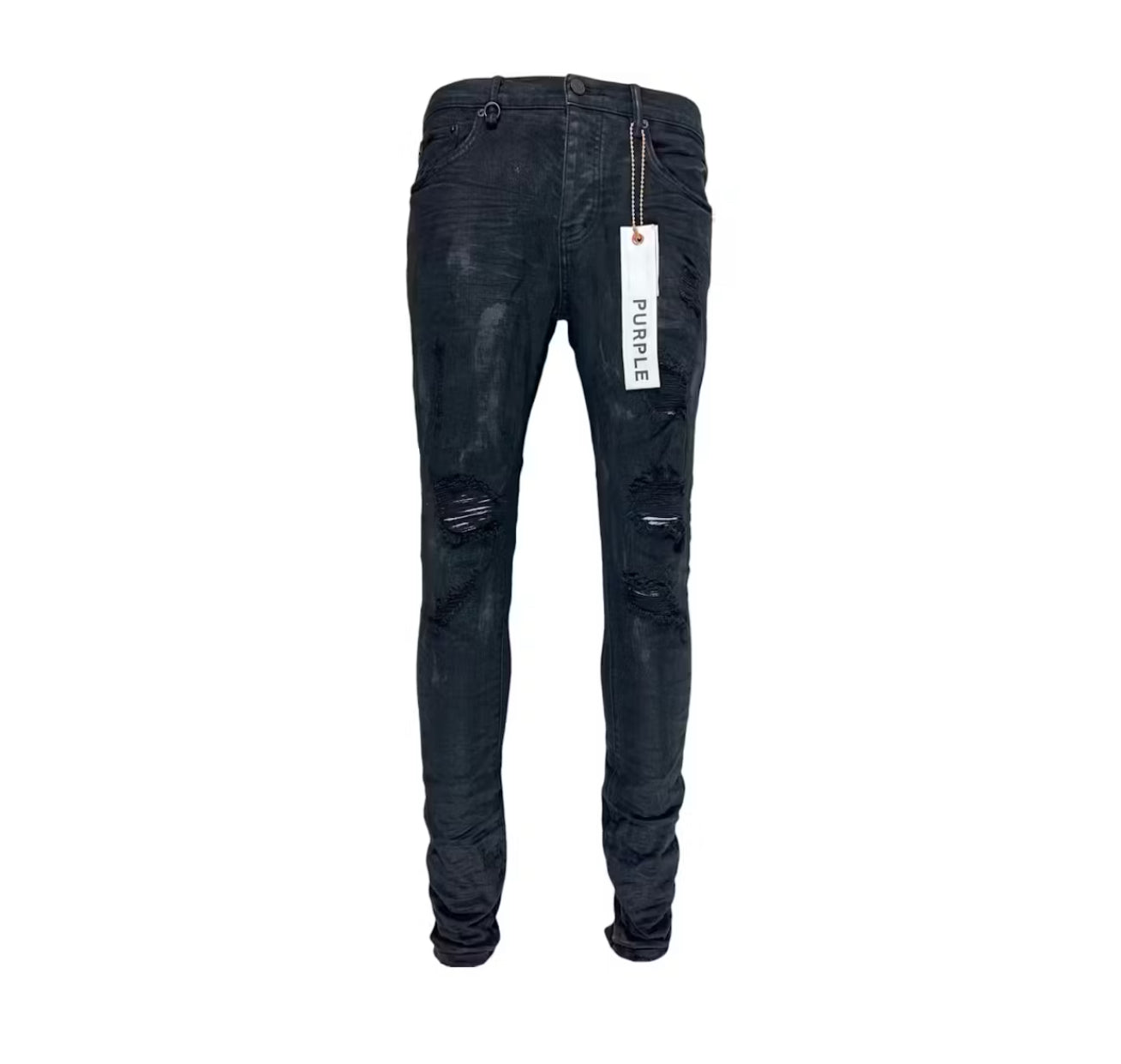 Purple Brand Jeans Coated Black Oil Spill