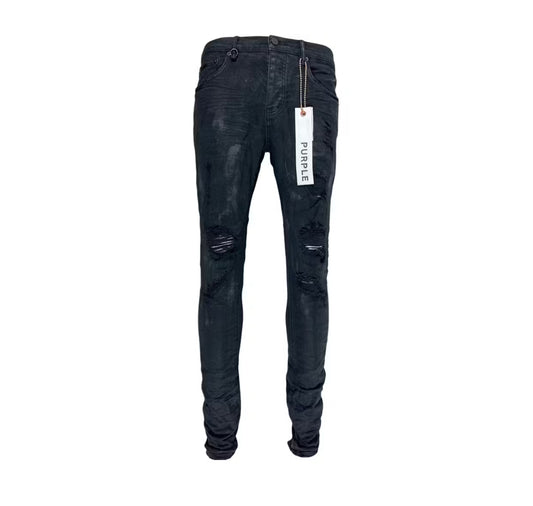 Purple Brand Jeans Coated Black Oil Spill
