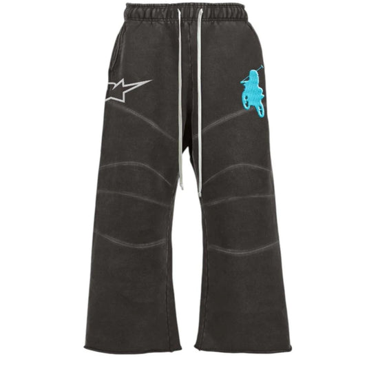 Triple 7 Moto Sweatpants (Black/Blue)