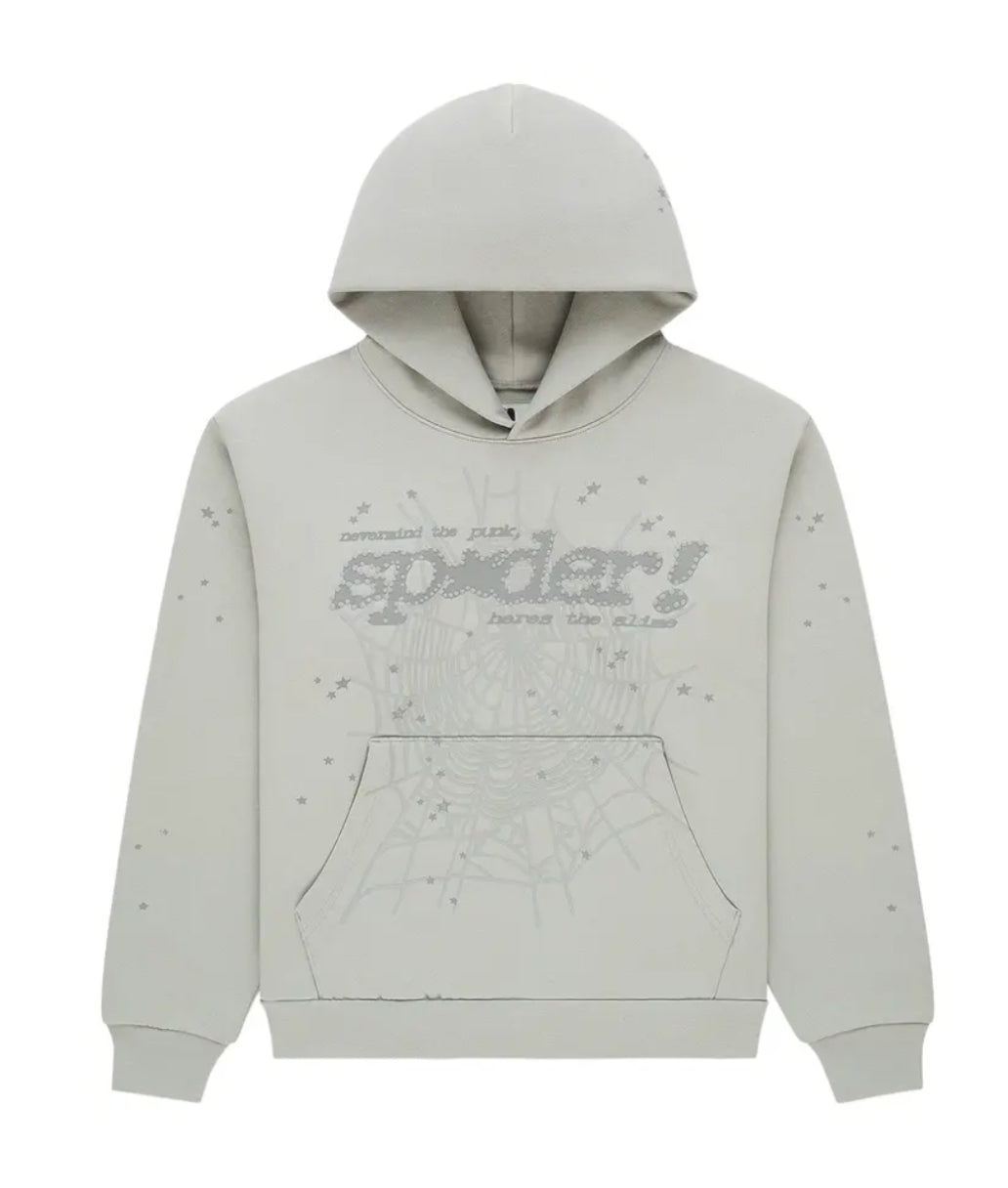 Sp5der Tonal Punk V2 Hoodie Sport Grey