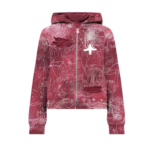 Vertebrae Silo Sketch Full Zip Hoodie