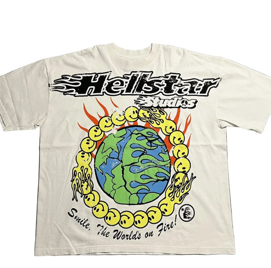 Hellstar Globe Smiley Face Tee