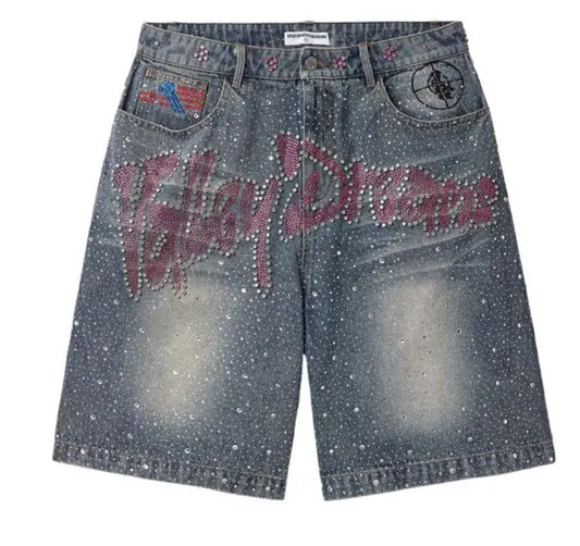 VALE Forever Iced Out Jorts (Blue)