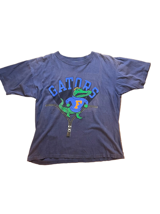 Vintage Fighting Gator Navy Zipper Tee