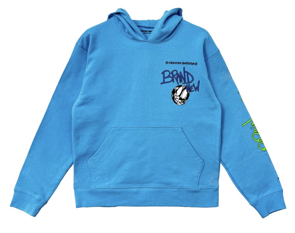 Chrome Hearts Blue Graphic Print Knit Cotton Pullover