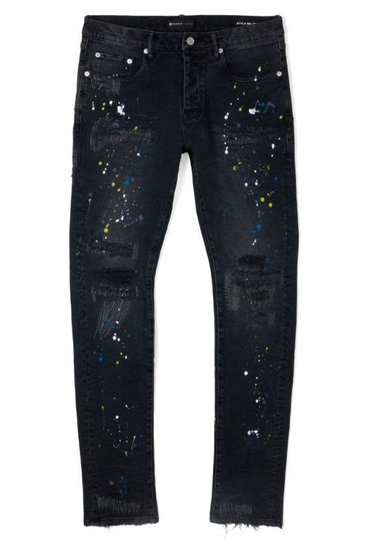 Purple Brand Jeans Black Reflective Paint